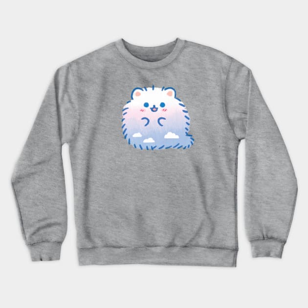 Fluffy Sky Pomeranian pom cute dog clouds Crewneck Sweatshirt by mushopea